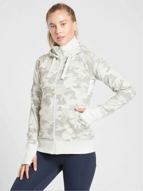 Athleta Triumph Printed Hoodie - Grey Gypsum Camo